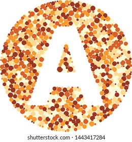 A letter color distributed circles dots illustration