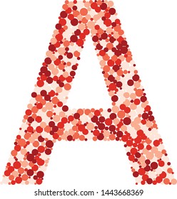 A letter color distributed circles dots illustration