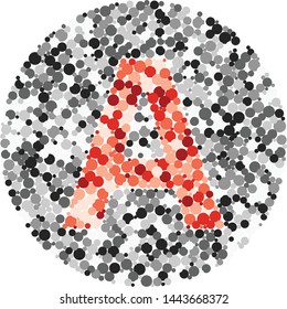 A letter color distributed circles dots illustration