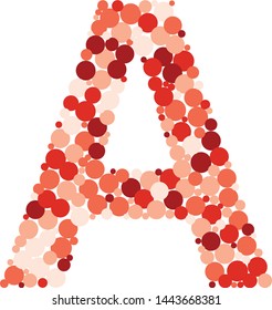 A letter color distributed circles dots illustration