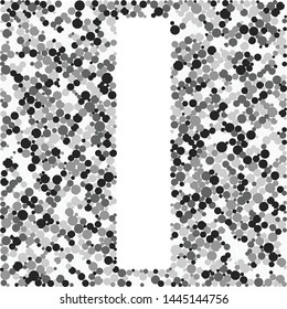 i letter color distributed circles dots illustration