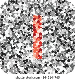i letter color distributed circles dots illustration