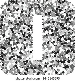 i letter color distributed circles dots illustration