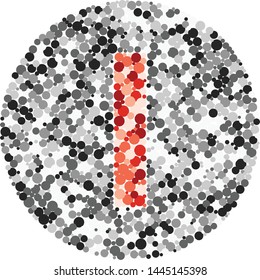 i letter color distributed circles dots illustration
