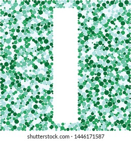 i letter color distributed circles dots illustration