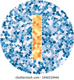 i letter color distributed circles dots illustration