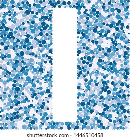 i letter color distributed circles dots illustration