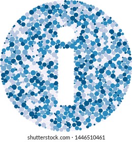 i letter color distributed circles dots illustration