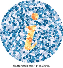 i letter color distributed circles dots illustration