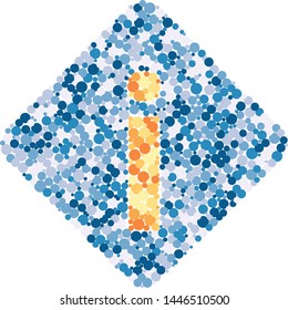 i letter color distributed circles dots illustration