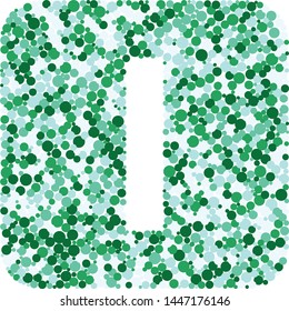 i letter color distributed circles dots illustration