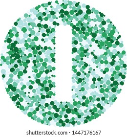 i letter color distributed circles dots illustration
