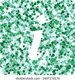i letter color distributed circles dots illustration