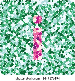 i letter color distributed circles dots illustration