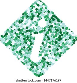 i letter color distributed circles dots illustration