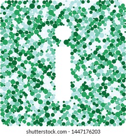 i letter color distributed circles dots illustration