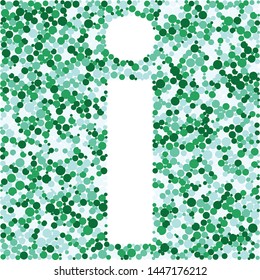 i letter color distributed circles dots illustration