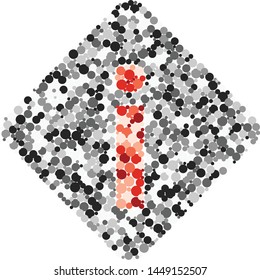 i letter color distributed circles dots illustration
