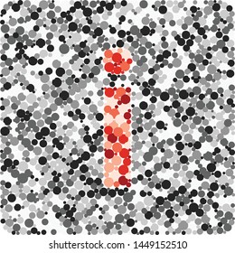 i letter color distributed circles dots illustration
