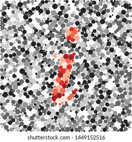 i letter color distributed circles dots illustration