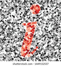 i letter color distributed circles dots illustration