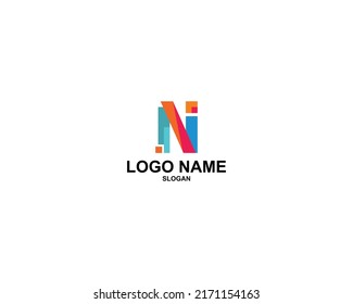 ilustración de logotipo vectorial completo de color de letra