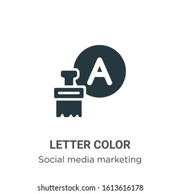 Letter color glyph icon vector on white background. Flat vector letter color icon symbol sign from modern social collection for mobile concept and web apps design.
