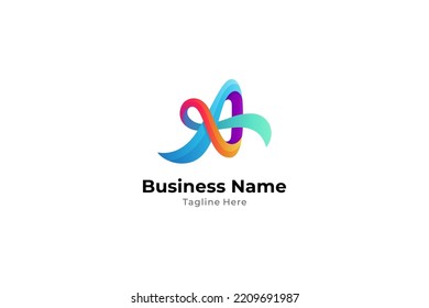 letter A color gradient for business logo