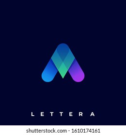 Letter A Color Illustration Vector Template. Suitable for Creative Industry, Multimedia, entertainment, Educations, Shop, and any related business