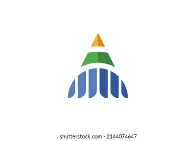 Letter A Colored Logo Vector