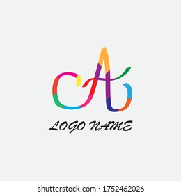 letra A logo creativo colorido para diseño vectorial