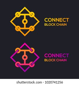 Letter I Colorful Dots logo with Modern line Cross Square shape, Connect Technology and Digital, Blockchain, Bitcoin Cryptocurrency data concept for your Corporate identity