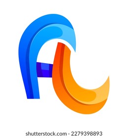 letter a colorful gradient logo design 