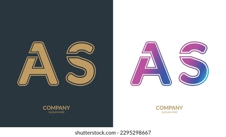 AS-Buchstabe bunter Logo im Kreis. Vectordesign-Vorlagenelemente für Ihre Anwendungs- oder Firmenidentität.