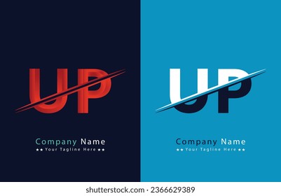 UP letter colorful logo in the circle. Vector Logo Illustration.