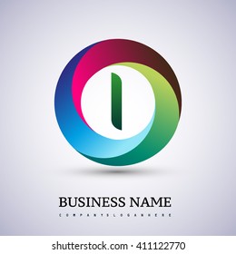 I letter colorful logo in the circle. Vector design template elements for your application or company identity.