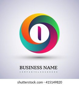 I letter colorful logo in the circle. Vector design template elements for your application or company identity.