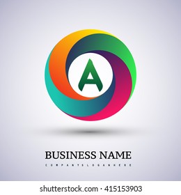 A letter colorful logo in the circle. Vector design template elements for your application or company identity.