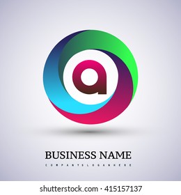 A letter colorful logo in the circle. Vector design template elements for your application or company identity.