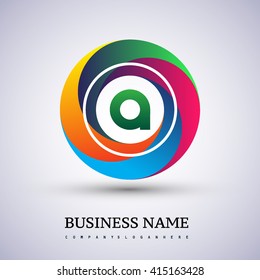 A letter colorful logo in the circle. Vector design template elements for your application or company identity.