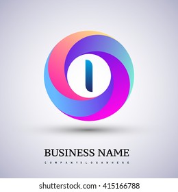 I letter colorful logo in the circle. Vector design template elements for your application or company identity.