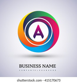 A letter colorful logo in the circle. Vector design template elements for your application or company identity.