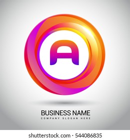 a letter colorful logo in the circle. Vector design template elements for your application or corporate identity.
