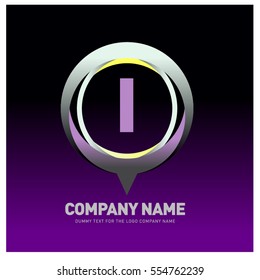 i letter colorful logo in the circle. Vector design template elements for your application or company identity.