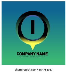 i letter colorful logo in the circle. Vector design template elements for your application or company identity.
