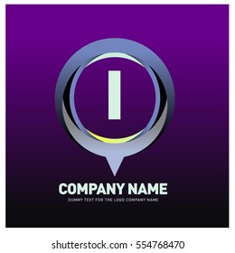 i letter colorful logo in the circle. Vector design template elements for your application or company identity.
