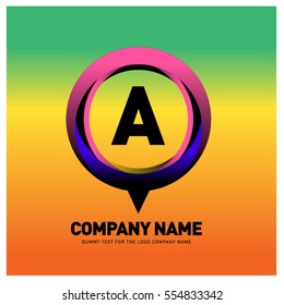 A letter colorful logo in the circle. Vector design template elements for your application or company identity.
