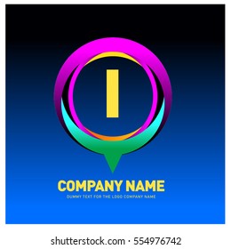 i letter colorful logo in the circle. Vector design template elements for your application or company identity.
