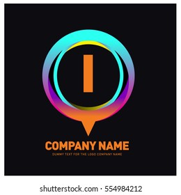 i letter colorful logo in the circle. Vector design template elements for your application or company identity.
