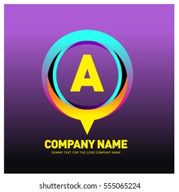 A letter colorful logo in the circle. Vector design template elements for your application or company identity.
